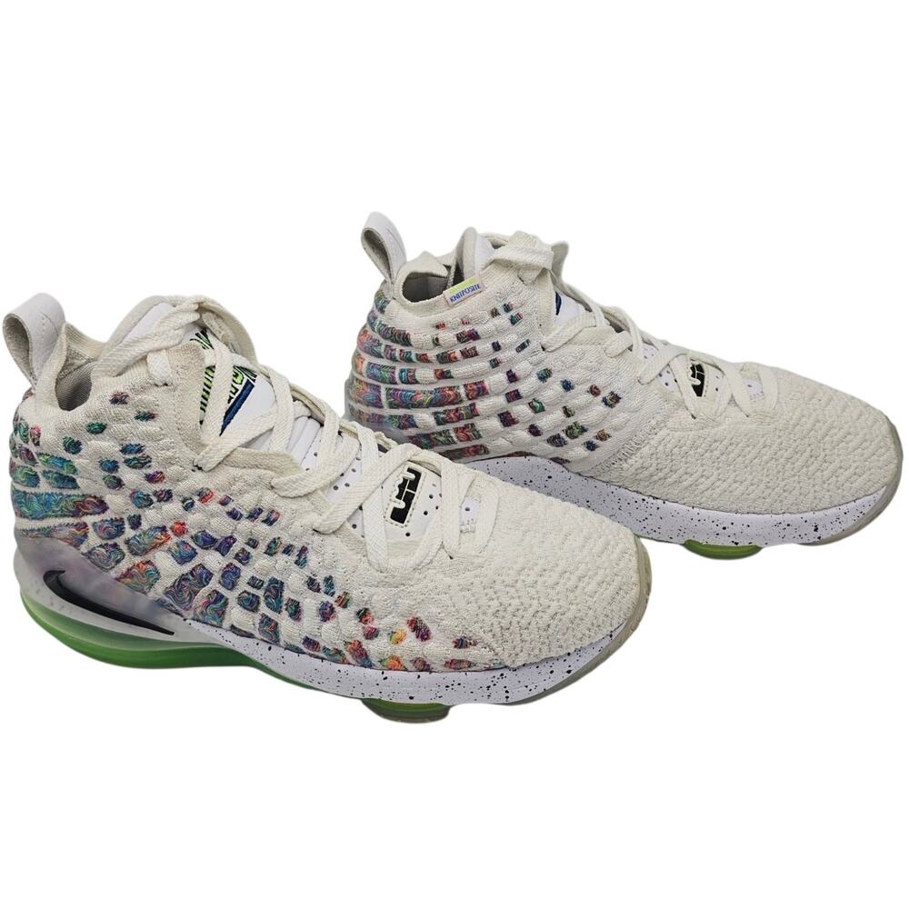 Nike LeBron 17 GS Air Command Force White/Multi Basketball BQ5594-100 Youth 7Y